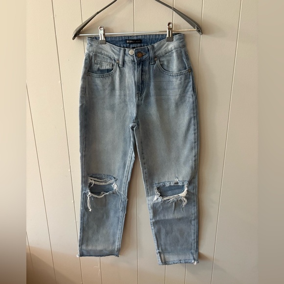 Sincerely Jules Blue Ankle Cropped Jeans with Distressed Details Size 0 - Picture 2 of 11
